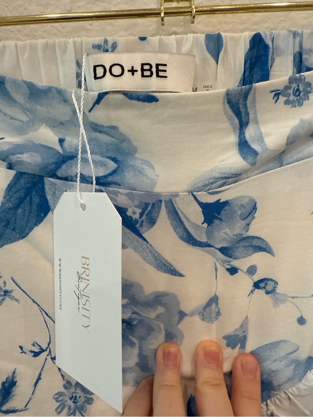 Do + Be Blue White Floral Ruffle Mini Skirt NWT Cottagecore Coquette - Picture 3 of 4